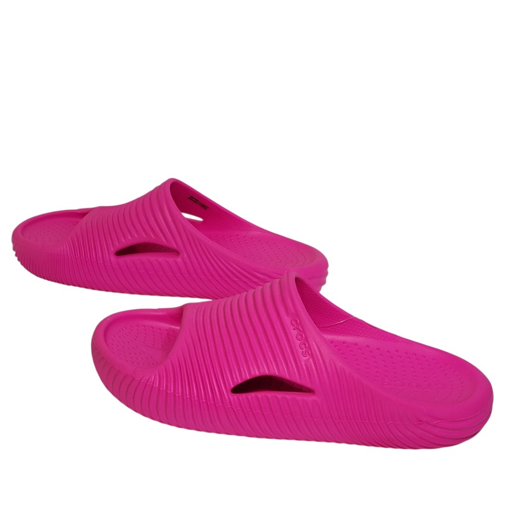 Crocs Mellow Tide Recovery Slides Womens 9 Mens 7 Pink Crush Comfort Sandals NEW - Picture 11 of 15